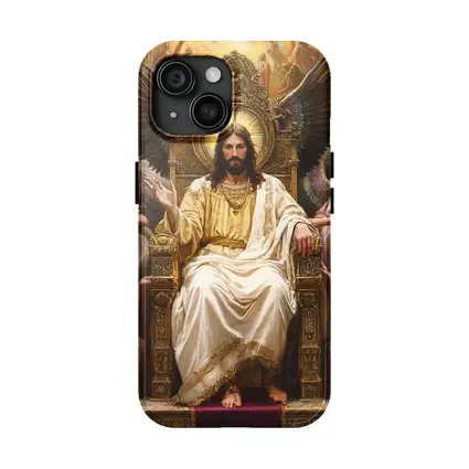 Jesus Christ Enthroned With Angels Painting