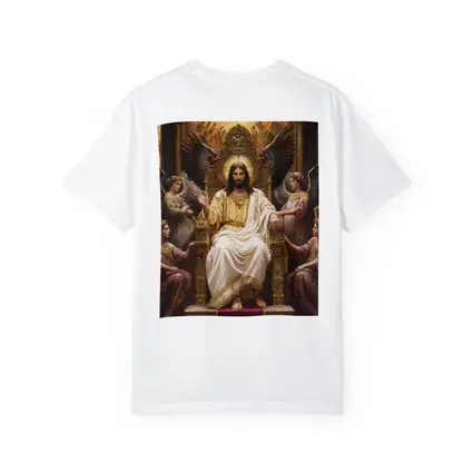 Jesus Christ Enthroned With Angels Painting