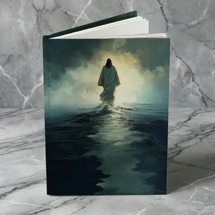 Jesus Walking on Water Stormy Ocean