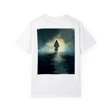Jesus Walking on Water Stormy Ocean