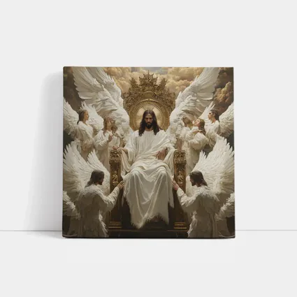 Jesus Christ Enthroned With Angels Gold
