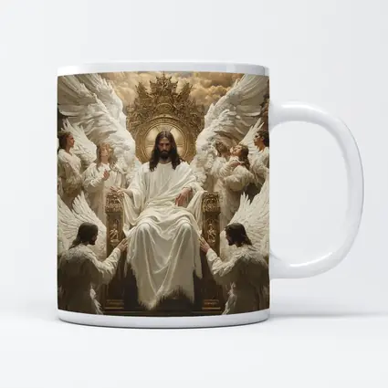 Jesus Christ Enthroned With Angels Gold