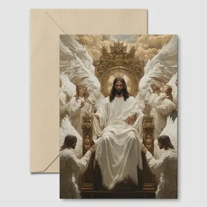 Jesus Christ Enthroned With Angels Gold
