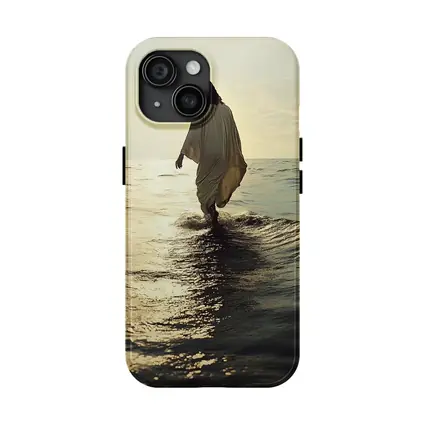 Jesus Walking On Water At Sunset