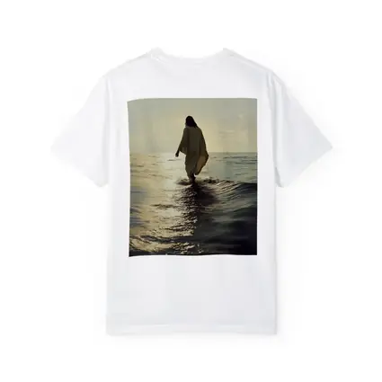Jesus Walking On Water At Sunset