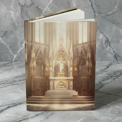 Gothic Cathedral Altar Warm Golden Light