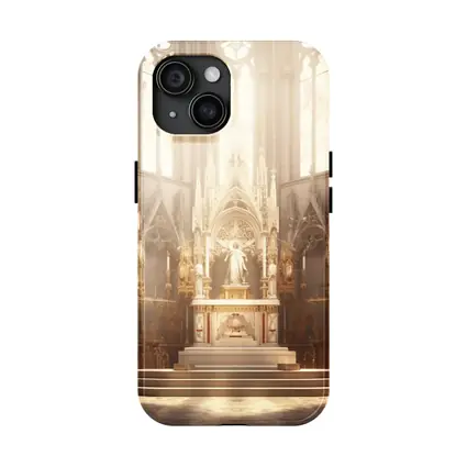 Gothic Cathedral Altar Warm Golden Light