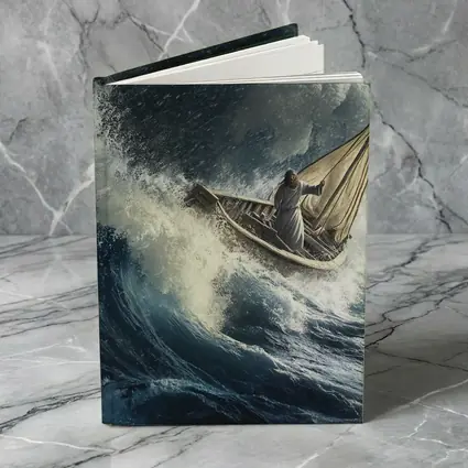 Jesus Calming Storm on Raging Sea