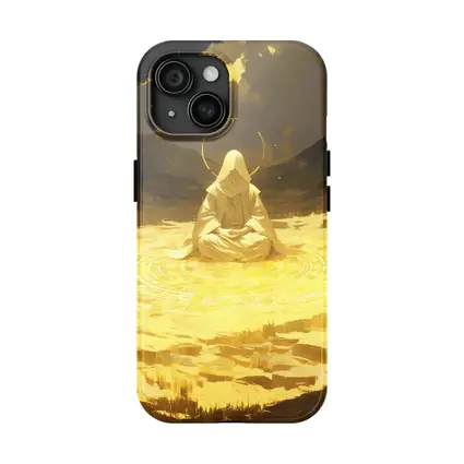 Hooded Meditating Figure Golden Desert Anime