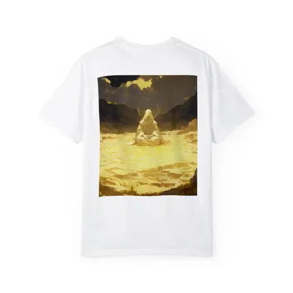 Hooded Meditating Figure Golden Desert Anime
