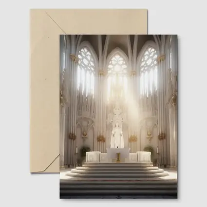 Gothic Cathedral Altar Divine Light Interior