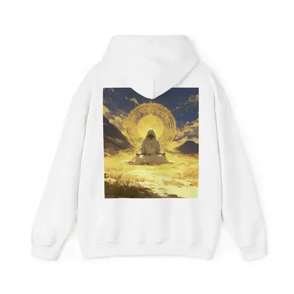 Hooded Monk Meditating Golden Mystic Circle