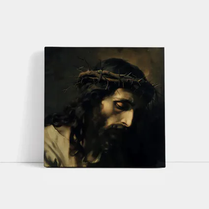 Jesus Christ Crown of Thorns Dark Painting