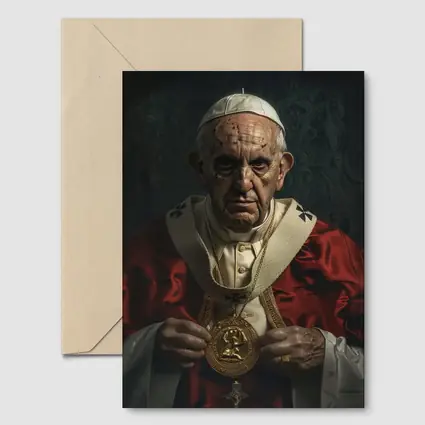 Catholic Pope Portrait Red Ceremonial Robes