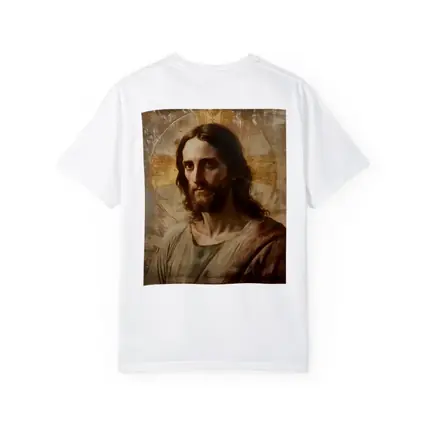 Jesus Christ Portrait Golden Halo Antique Art