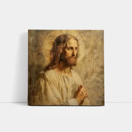 Jesus Christ Portrait Golden Textured Painting