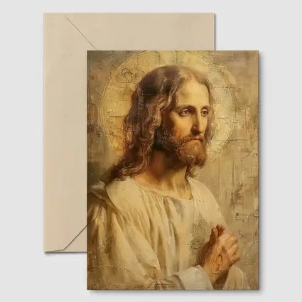Jesus Christ Portrait Golden Textured Painting