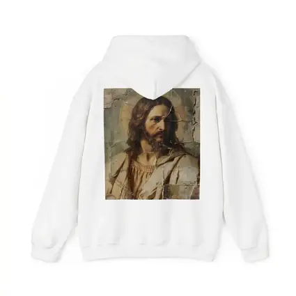 Jesus Christ Aged Cracked Religious Portrait Art