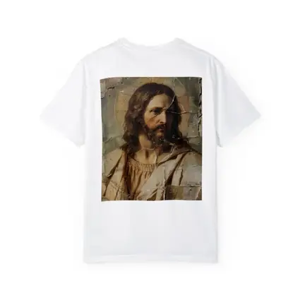Jesus Christ Aged Cracked Religious Portrait Art