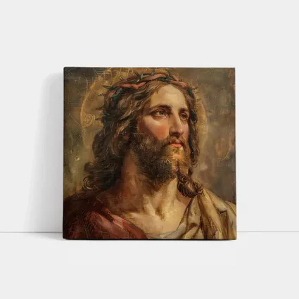 Jesus Christ Crown of Thorns Old Painting