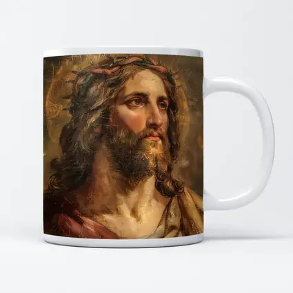 Jesus Christ Crown of Thorns Old Painting
