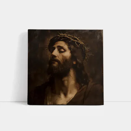 Jesus Crown of Thorns Dark Oil Painting