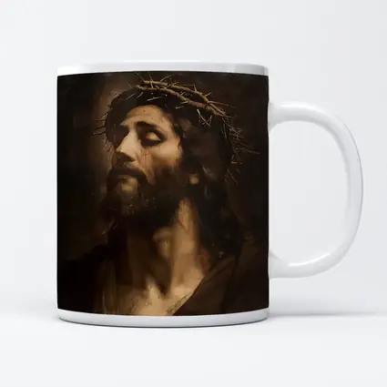 Jesus Crown of Thorns Dark Oil Painting