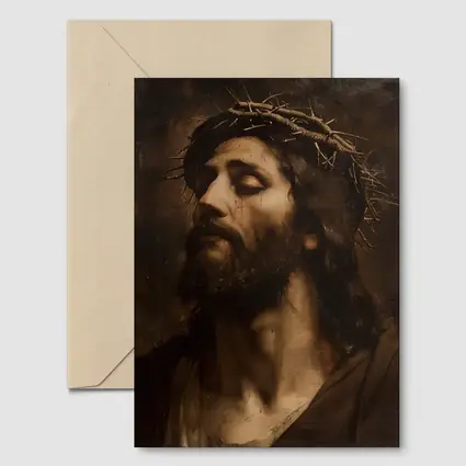 Jesus Crown of Thorns Dark Oil Painting