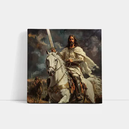 Jesus Christ Riding White Horse With Sword