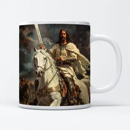 Jesus Christ Riding White Horse With Sword