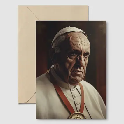 Pope Portrait Dark Dramatic Religious Background