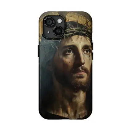 Jesus Christ Crown of Thorns Dark Oil Painting