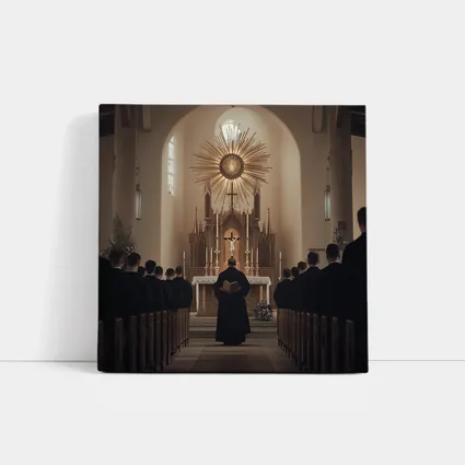 Catholic Priest Mass Ceremony Church Interior