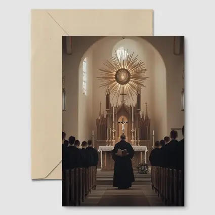 Catholic Priest Mass Ceremony Church Interior