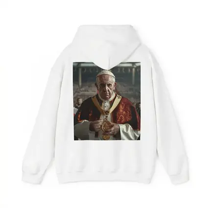 Pope Figure in Red Vestments Stadium Crowd