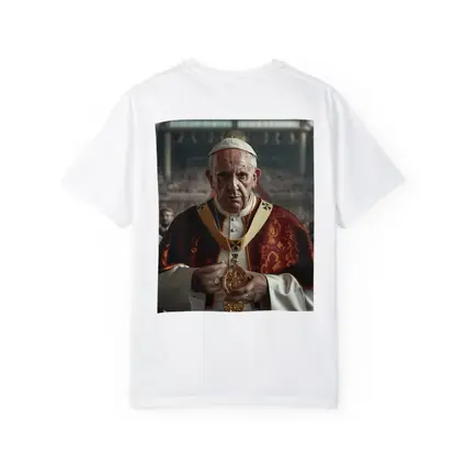 Pope Figure in Red Vestments Stadium Crowd