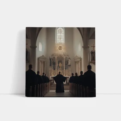 Catholic Mass Altar Golden Light Church Interior