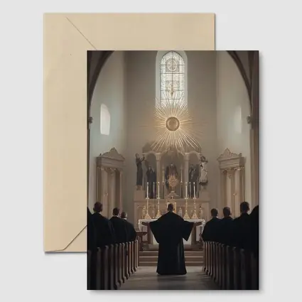 Catholic Mass Altar Golden Light Church Interior