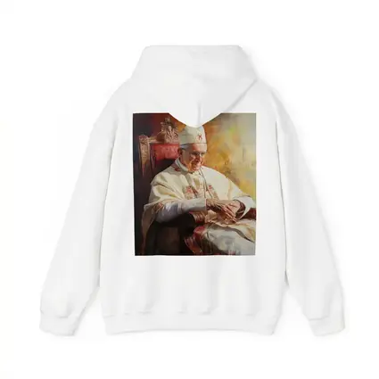 Pope Oil Painting Warm Golden Cathedral Background