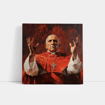 Catholic Pope Red Robes Oil Painting
