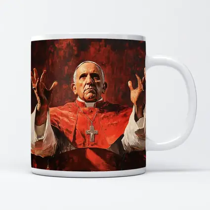 Catholic Pope Red Robes Oil Painting