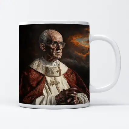 Catholic Pope Portrait Dark Dramatic Sky