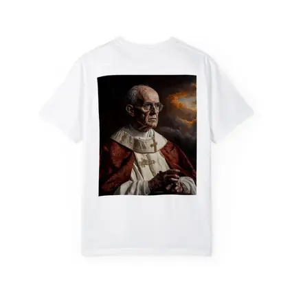Catholic Pope Portrait Dark Dramatic Sky