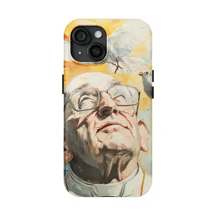 Pope Francis Oil Painting White Doves Sky