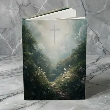 Christian Cross Glowing Forest Path Art