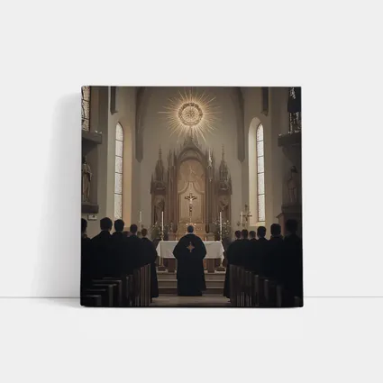 Catholic Mass Priest Altar Gothic Church Interior