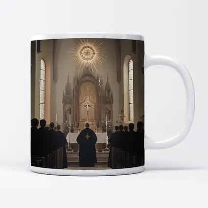 Catholic Mass Priest Altar Gothic Church Interior