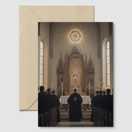 Catholic Mass Priest Altar Gothic Church Interior