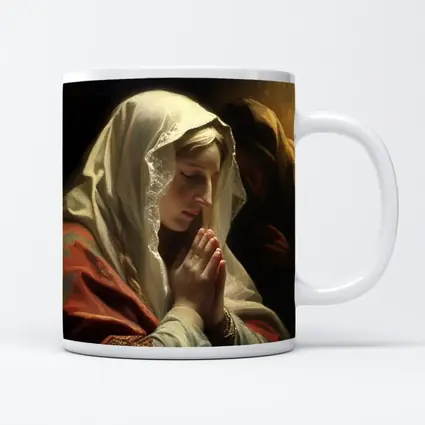Virgin Mary Praying Classical Religious Oil Painting