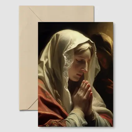 Virgin Mary Praying Classical Religious Oil Painting